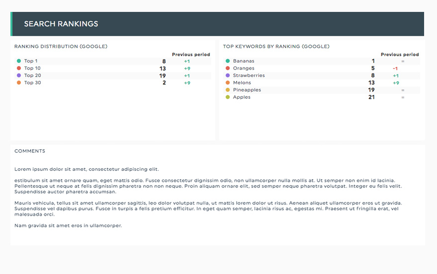 WebCEO Report Template